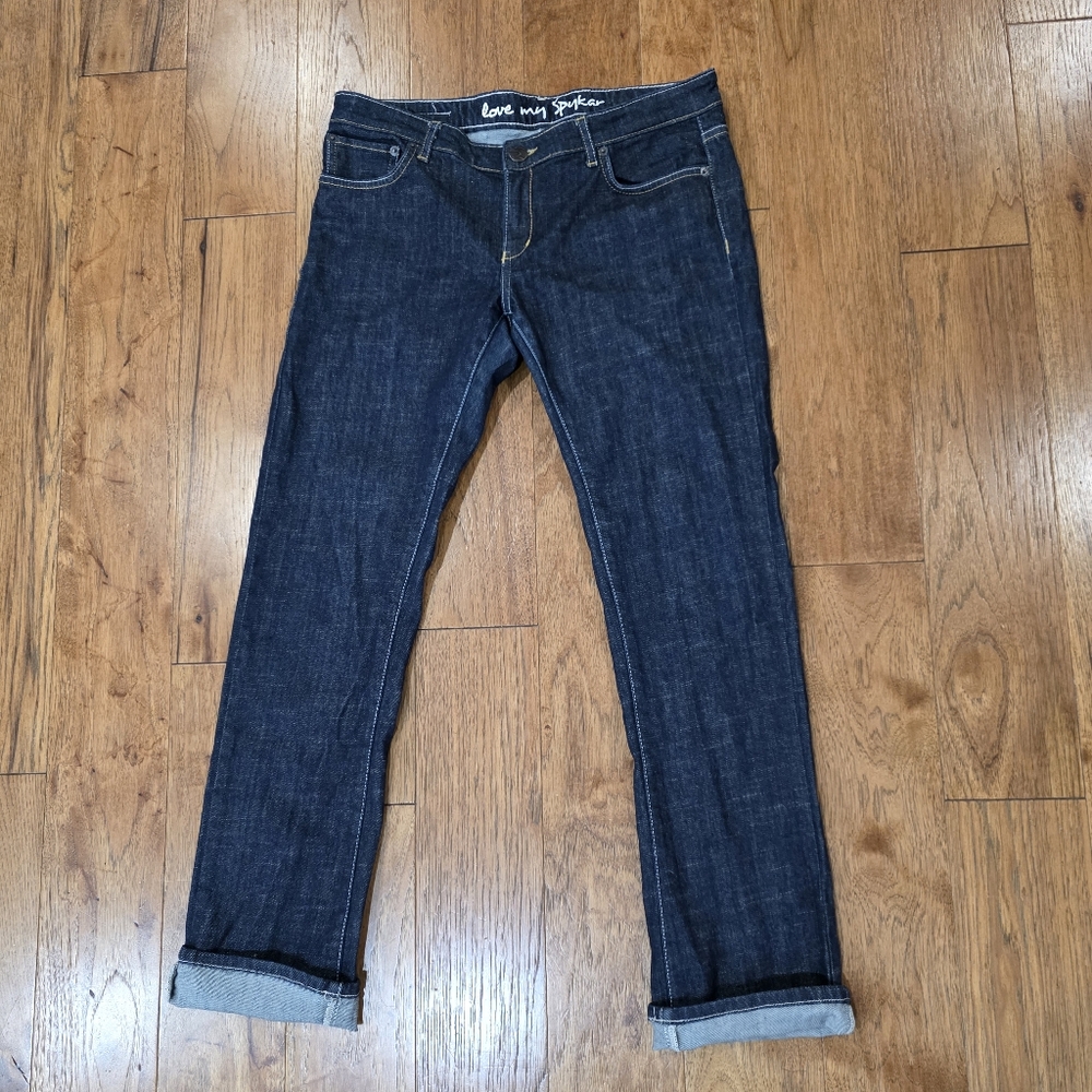 Spykar Aleeza Trendy Dark Wash Low Rise Straight-Leg Stretchy Indie Jeans. 34
